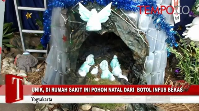 Unik, di Rumah Sakit Ini Pohon Natal dari Botol Infus Bekas