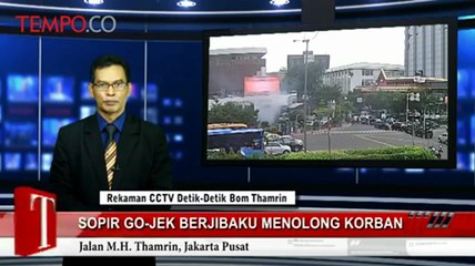 Rekaman CCTV: Sopir Gojek Berjibaku Menolong Korban