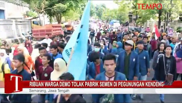 Ribuan Warga Demo Tolak Pabrik Semen di Pegunungan Kendeng