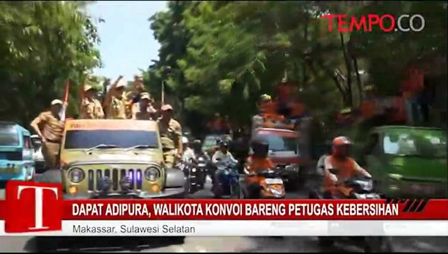 Dapat Adipura, Walikota Konvoi Bareng Petugas Kebersihan