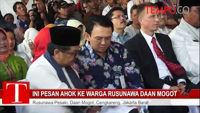 Ini Pesan Ahok ke Warga Rusunawa Daan Mogot