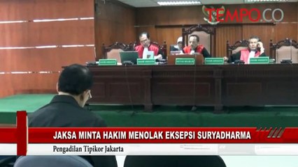 Jaksa Minta Hakim Menolak Eksepsi Suryadharma