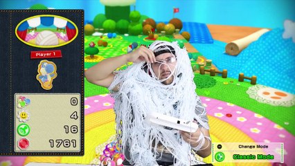 The Yarn Zombie plays YOSHI'S WOOLY WORLD #2-  Chase + Scissors = SCARY!  (Amiibo Action!)