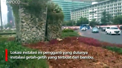 Instalasi Gabion Bebatuan di Bundaran HI