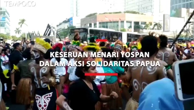 Keseruan Menari Yospan dalam Aksi Solidaritas Papua