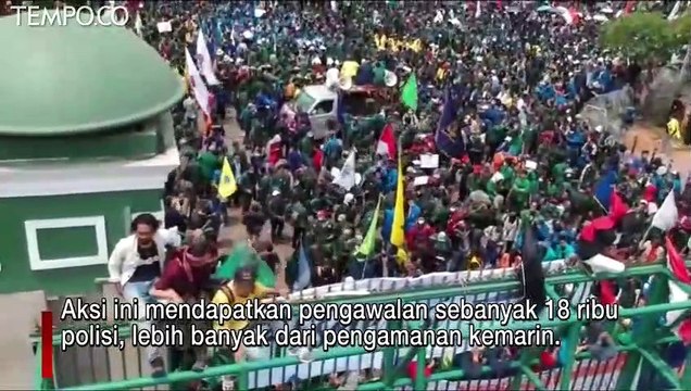 Video Drone, Demo Ribuan Mahasiswa Tolak RUU KPK dan RUU KUHP di Gedung DPR