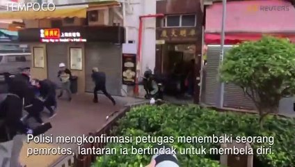 Rekaman Dramatis saat Pendemo Hong Kong Ditembak