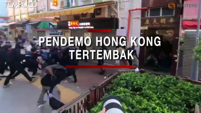 Rekaman Dramatis saat Pendemo Hong Kong Ditembak