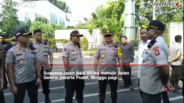 Arus Lalu Lintas di Jalan Asia Afrika Jelang Pelantikan Presiden