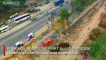 Video Drone: Polisi Olah TKP Kecelakaan Tol Cipularang KM 91