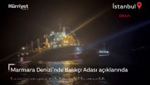 Marmara Denizi'nde Balıkçı Adası açıklarında karaya oturan tahıl gemisi kurtarıldı