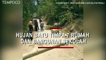 Hujan Batu dari Gunung Timpa 7 Rumah dan Satu Bangunan Sekolah