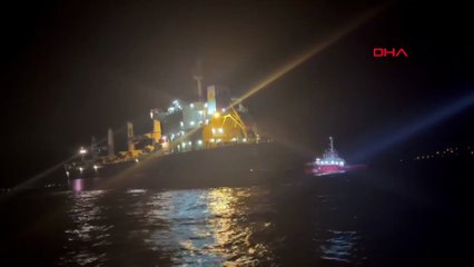 Marmara denizinde tahıl gemisi karaya oturdu