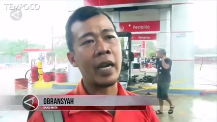 Akibat Percikan Api Sepeda Motor, SPBU di Bangka Terbakar