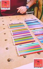 Wall clock made with pencils