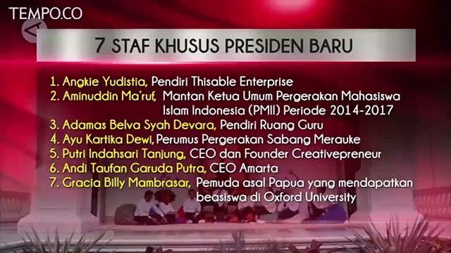 Ini Profil 7 Staf Khusus Presiden Jokowi Berusia Milenial