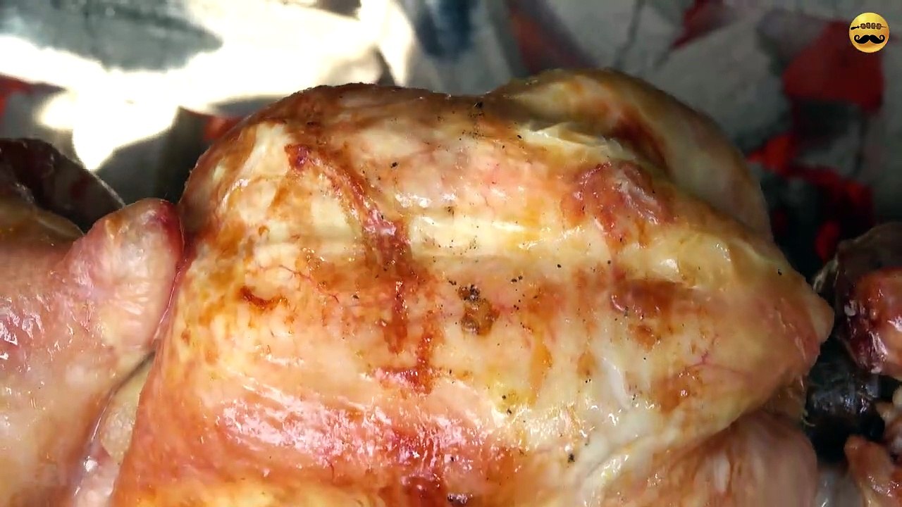 Charcoal Fired Roasted Chicken  Turkish Street Foods || World Food Ellist