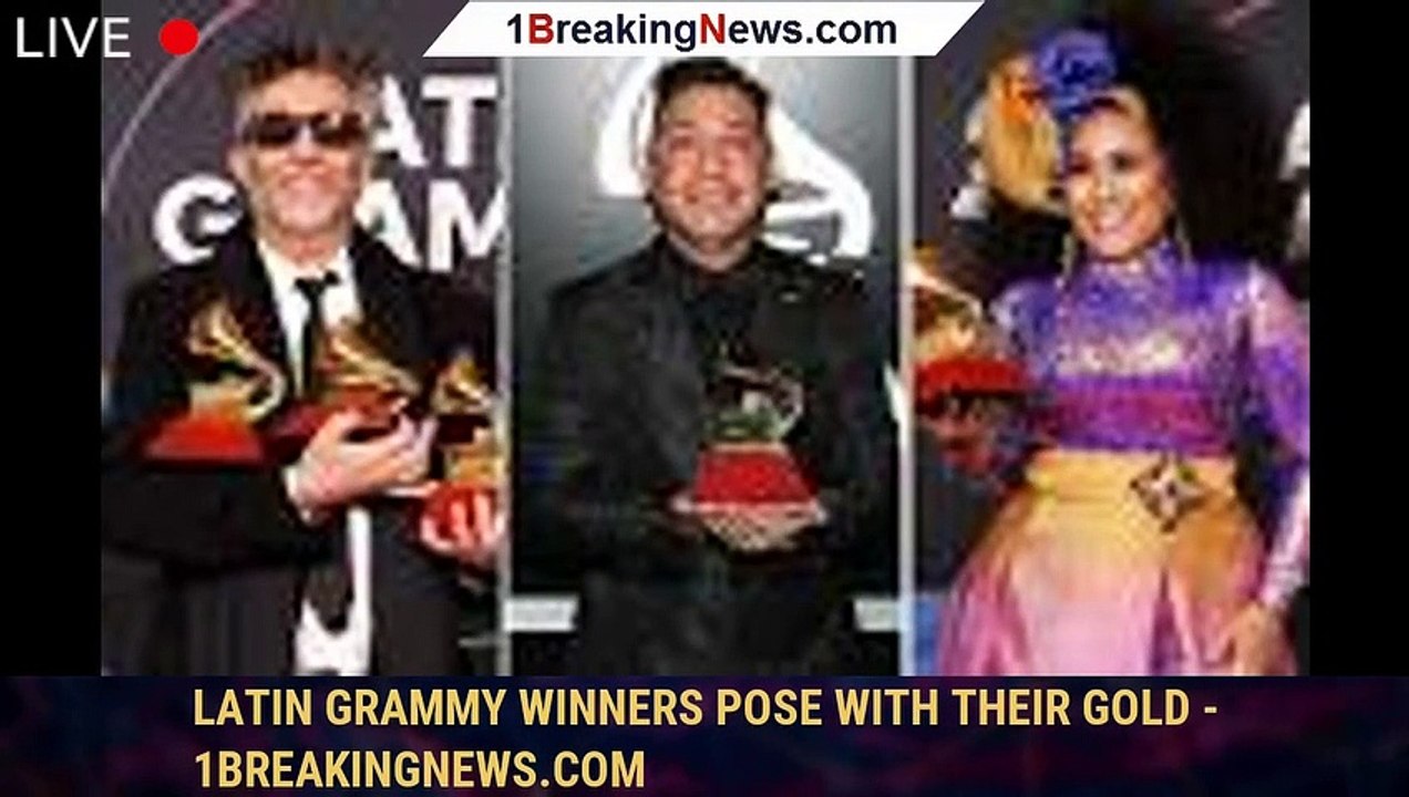 Latin Grammy Winners Pose With Their Gold video