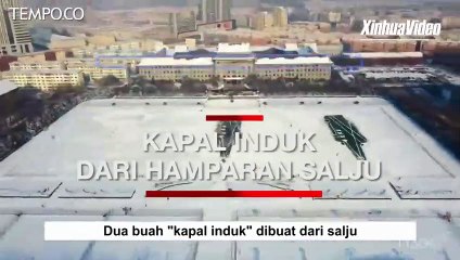 Unik, Mahasiswa Ciptakan Kapal Induk dari Hamparan Salju