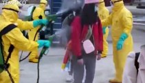 Tiba di Batam, WNI dari Wuhan Disemprot Disinfektan
