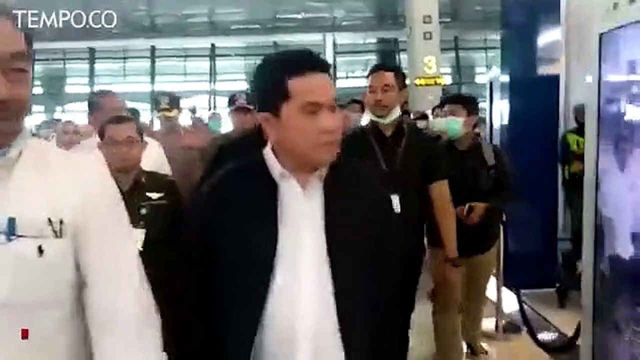 Ke Bandara Soetta, Erick Thohir Cek Fasilitas Antisipasi Corona