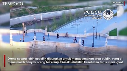 Polisi Madrid Gunakan Drone Untuk Cegah Warga Keluar