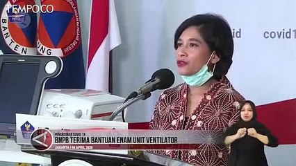 BNPB Terima Bantuan Enam Unit Ventilator