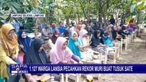 1.127 Warga Lansia di Lampung Selatan Pecahkan Rekor MURI Buat Tusuk Sate!