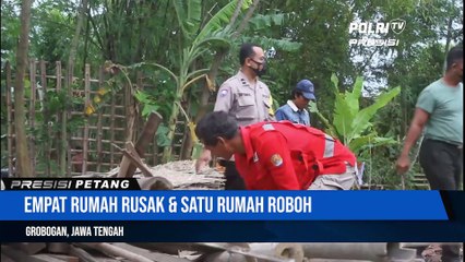 Aksi Sigap, Tanggap Bencana, Dilaksanakan Polisi, TNI, PMI dan BPBD Grobogan Pada Bencana Puting Beliung di Grobogan