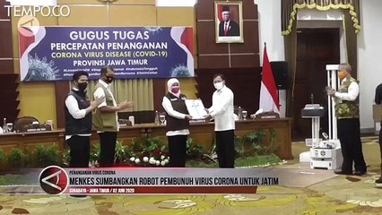 Menkes Sumbangkan Robot Pembunuh Virus Corona untuk Jatim