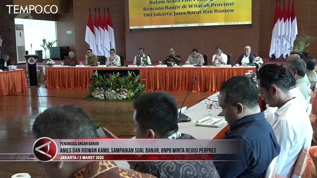 Anies dan Ridwan Kamil Bicara Banjir, BNPB Minta Revisi Perpres