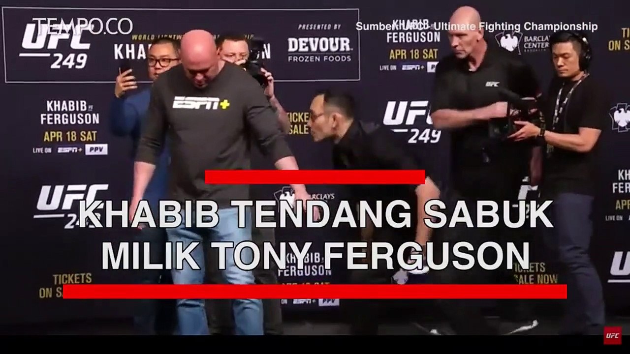 Momen Emosi Khabib Nurmagomedov Tendang Sabuk Tony Ferguson