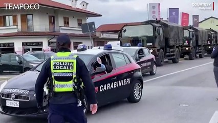 Truk militer Italia Mengambil Puluhan Peti Mati dari Sebuah Gereja