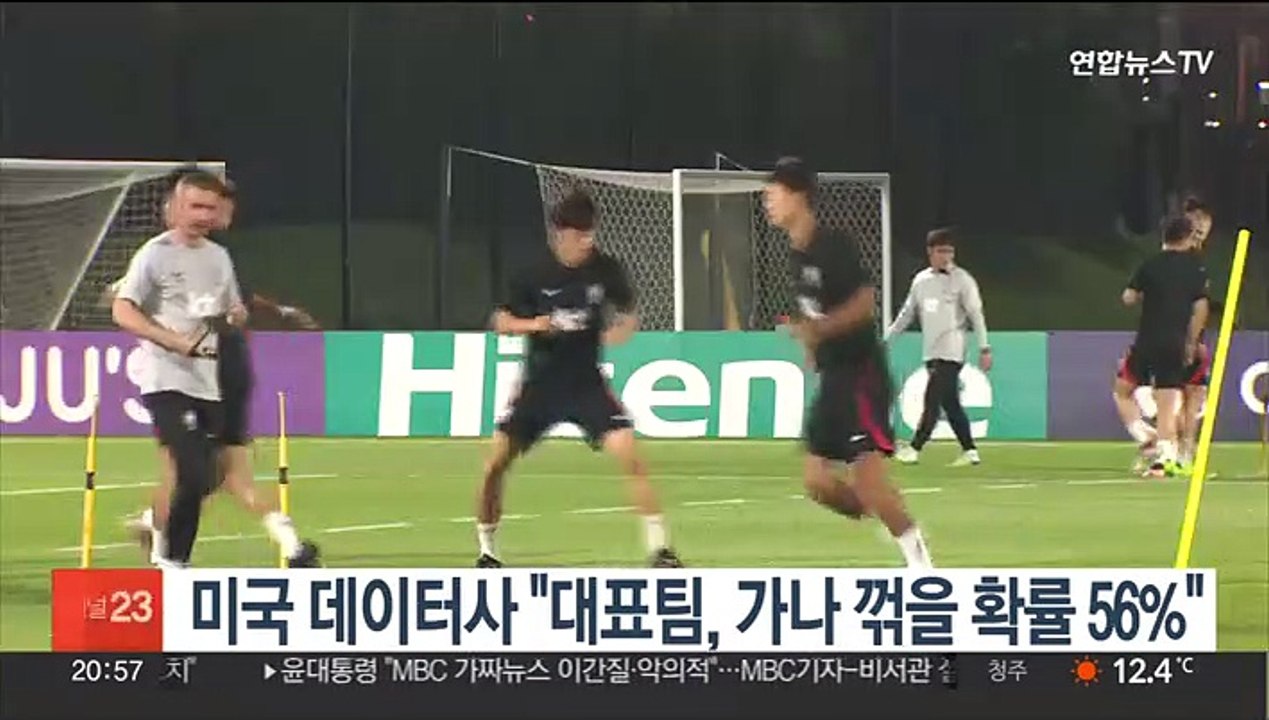 미국 데이터사 "대표팀, 가나 꺾을 확률 56%"