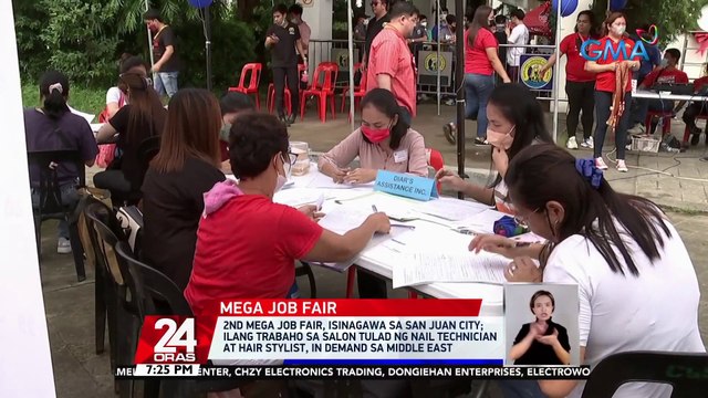 2nd Mega Job Fair, isinagawa sa San Juan City; ilang trabaho sa salon tulad ng nail technician at hair stylist, in demand sa Middle East | 24 Oras