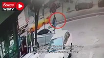 İstiklal bombacısının araçla kaçtığı anlar