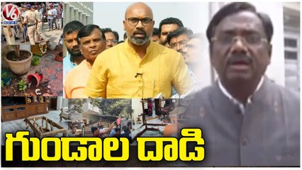 BJP Leader Vivek Venkataswamy Reacts Over TRS Attack On Dharmapuri Arvind House |  V6 News (4)