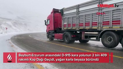 Kop Dağı beyaza büründü