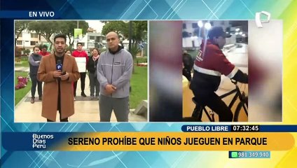 Pueblo Libre: sereno prohíbe a niños jugar en el parque