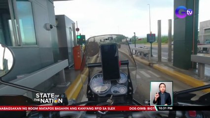 Rider, nabagsakan ng boom matapos basahin ang kanyang RFID sa SLEX | SONA
