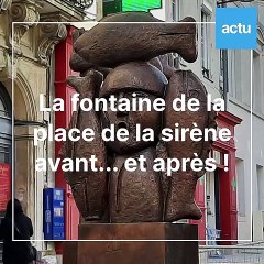 La fontaine de la place de la sirène au Mans, avant et... après