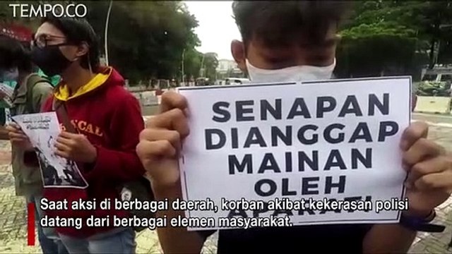 Aktivis Memprotes Kekerasan oleh Polisi kepada Demonstran UU Cipta Kerja