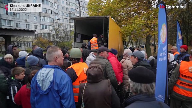 Watch: Aid handed out in Ukraine's newly liberated Kherson