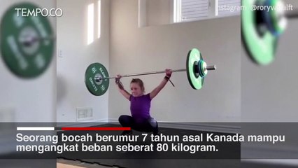 'Terkuat di Dunia' Bocah Cewek 7 Tahun Mampu Angkat Beban 80 Kg