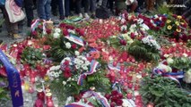 Protesta en Praga por el apoyo a Ucrania en el aniversario del fin de la ocupación soviética en 1989