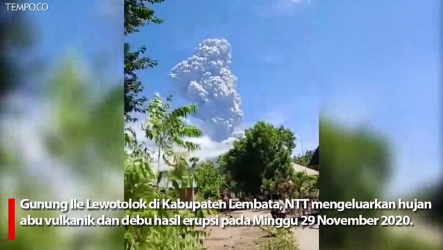 Hujan Abu Gunung Ile Lewotolok, Warga Panik Menyelamatkan Diri