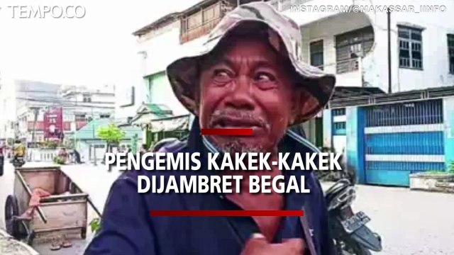 Video Viral, Kakek-kakek Pengemis Dijambret Begal, Uang buat Beli Kafan Itu Lenyap