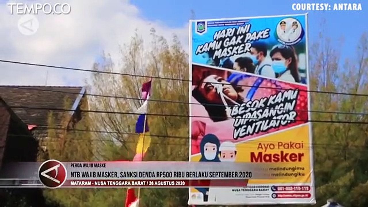 Wajib Masker di NTB, Denda Rp 500 Ribu Berlaku September 2020