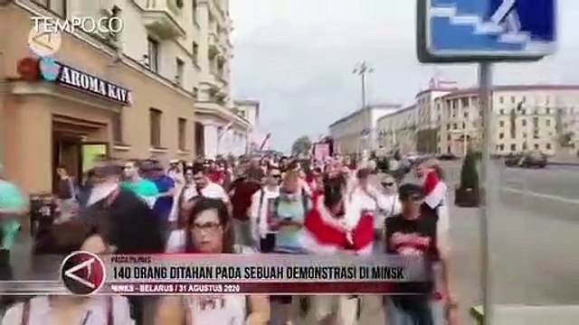140 orang ditahan pada sebuah demonstrasi di Minsk Belarus