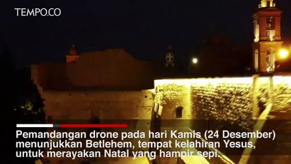 Pemandangan Drone Betlehem pada Malam Natal